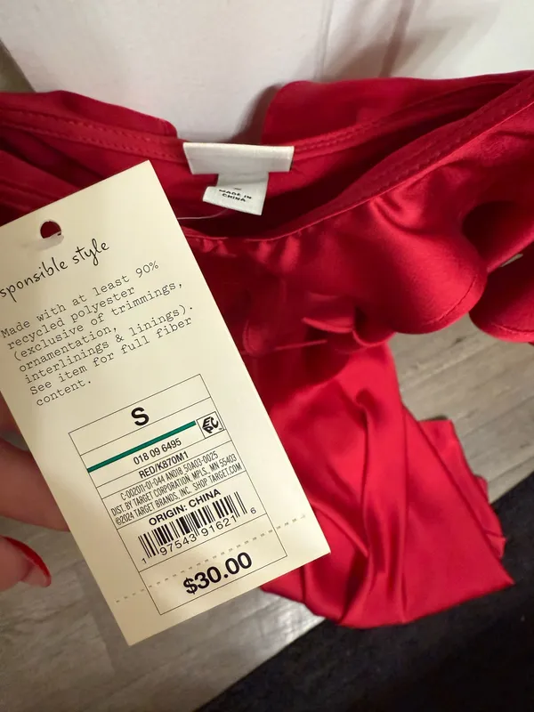Red Ruffle Midi Dress - Image 6
