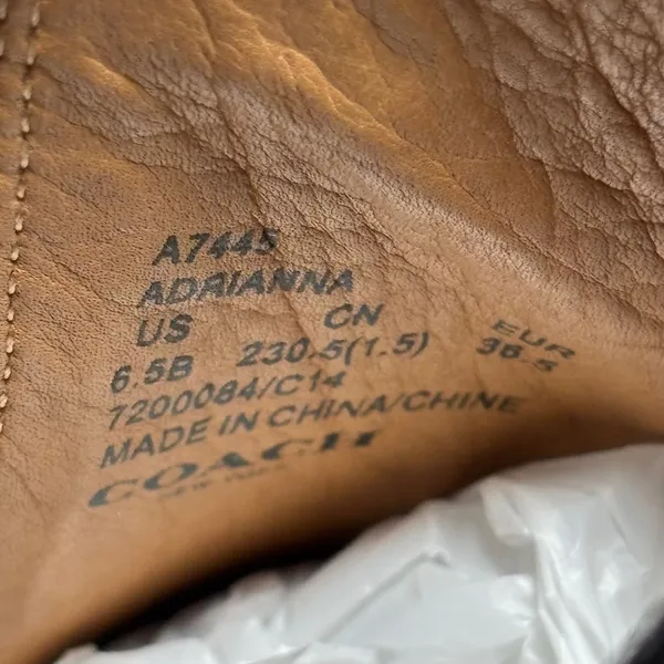 Coach Adrianna‎ Black Leather Peep Toe Bootie 6.5B - Image 6