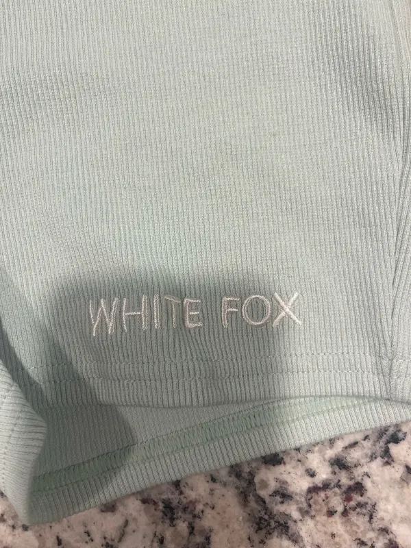 White fox Ribbed Shorts  - Image 2