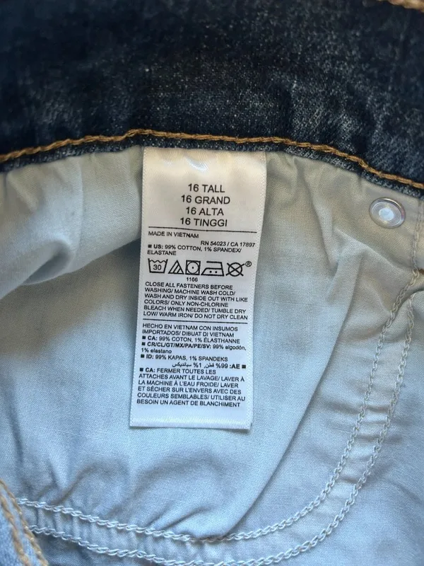 Old Navy Women's Mid Rise Boyfriend Dark Wash Jeans Size 16 Tall NWT - Image 10