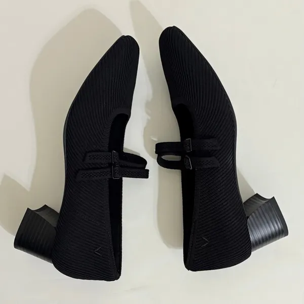 VIVAIA Mary Jane Knit Heels Black Eco Friendly Comfort Work Shoe 41.5 US 10 - Image 7