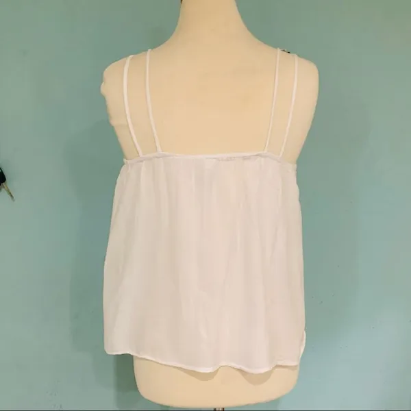 Aeropostal Women Embroidery Sleeveless White Summer Top Size Small‎ - Image 4