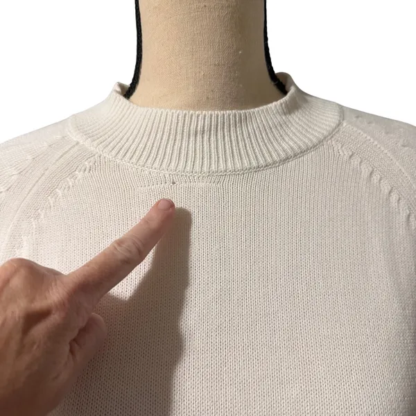 Quince Wmns White 100% Organic Cotton Mock Neck Sweater Sz M Classic Minimalist - Image 5