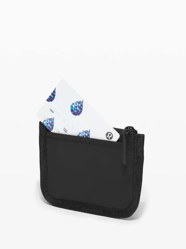 NWT Lululemon True Identity Card Case in Black Zipper Coin Pouch Water Repellent - Image 2