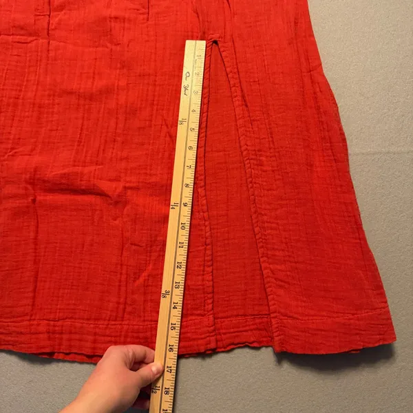 Pact Organic Cotton Gauze Crop Top Maxi Skirt Set Red Women Small XS - Image 6