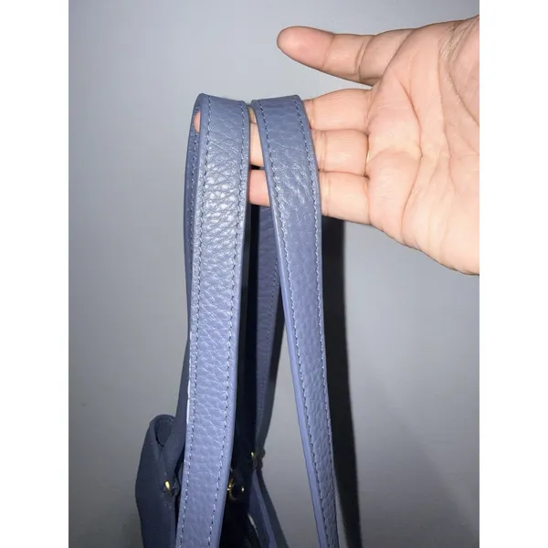 Dagne Dover Allyn Tote Ash Blue Pebbled Leather Medium‎ Laptop Shoulder Bag E - Image 11