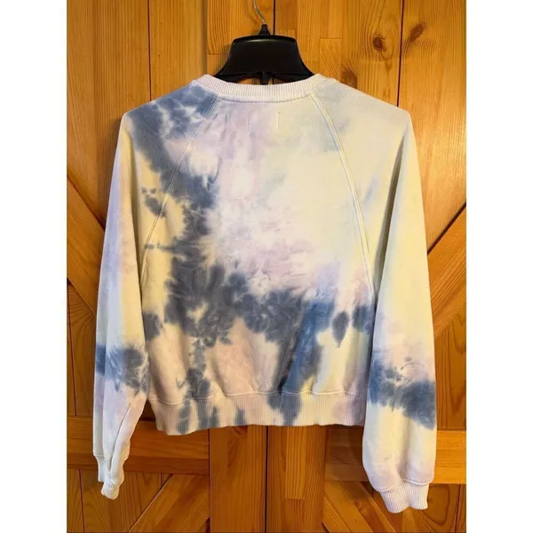 American Eagle Women’s Blue Tie Dye Long Sleeve Sweatshirt READ Size XS (7370) - Image 4