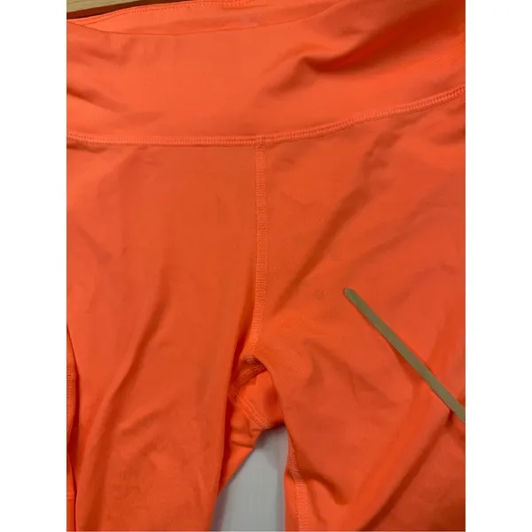 Puma Running Leggings Athletic Workout Neon Orange with Pockets Women S w stains - Image 7