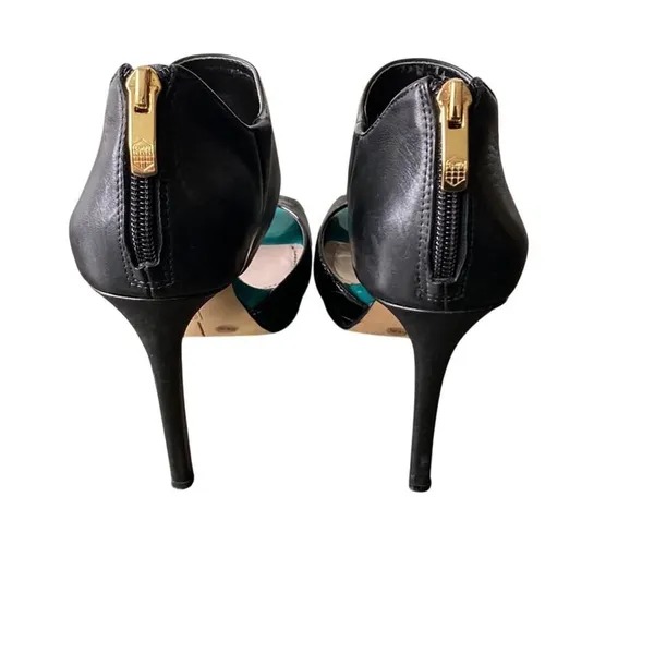 VINCE CAMUTO Leather Sandal Womens Sz 8.5 Black Platform Peep Toe - Image 4