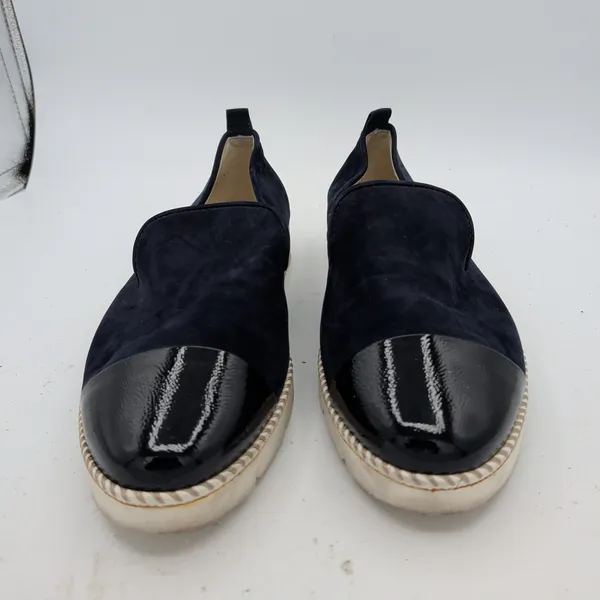 Paul Green Daniella Navy Suede Black Patent Cap Toe Loafers Womens 7 UK 4.5 - Image 3
