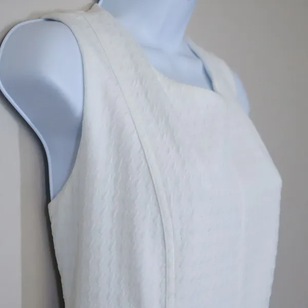 Tommy Hilfiger Shift‎ Dress 8 White Textured Pique Pocket Sleeveless Mod Preppy - Image 9
