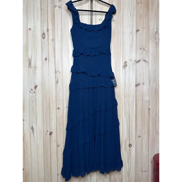 Lulus Compelling Romantic Dark Blue Ruffled Tiered Maxi Dress Holiday Gala Small - Image 2