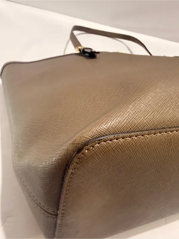 Michael Kors Saffiano Leather Tote – Taupe / Greige - Image 4