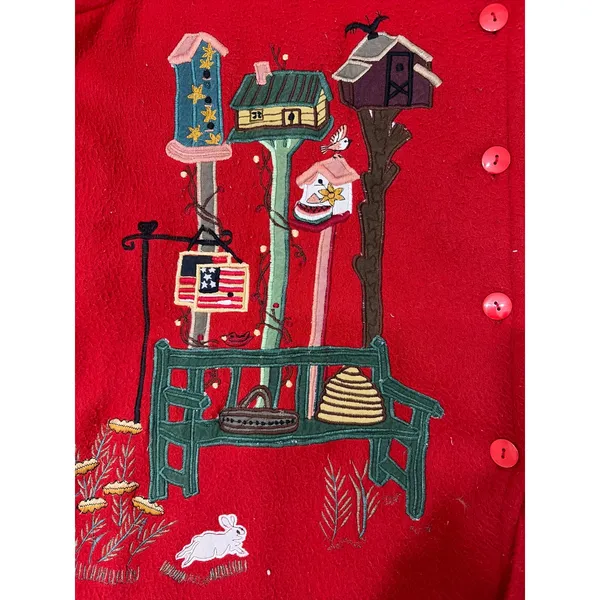 Take Two Red Fleece Bird Jacket, XL - Image 2