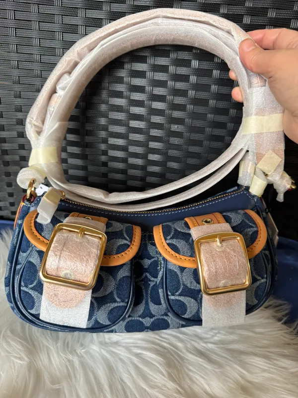 Coach New Ashton Bag In Signature Denim cy700 with cherry charm - Image 11