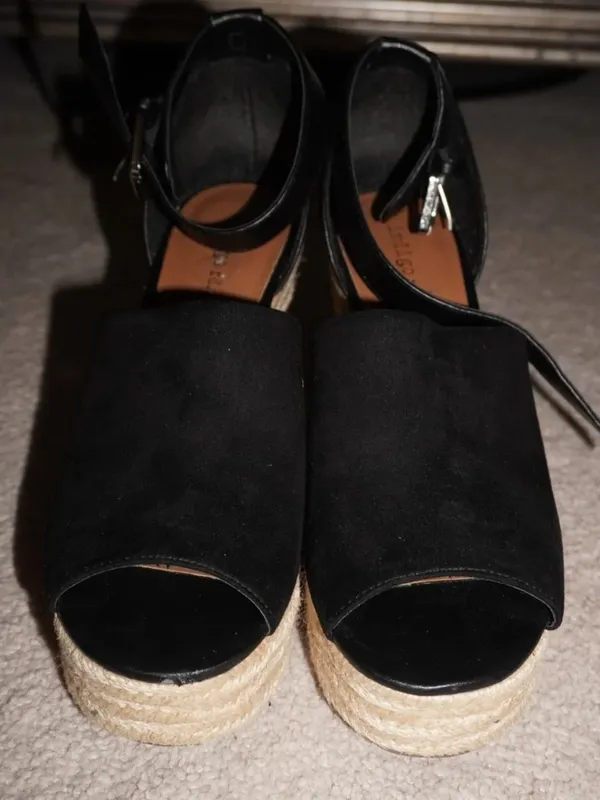 Black Espadrille Platform Sandals - Image 2