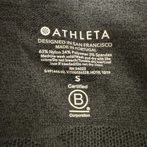 Athleta Momentum Camo Long Sleeve Top Black Grey Seamless 491464-02 Small - Image 5