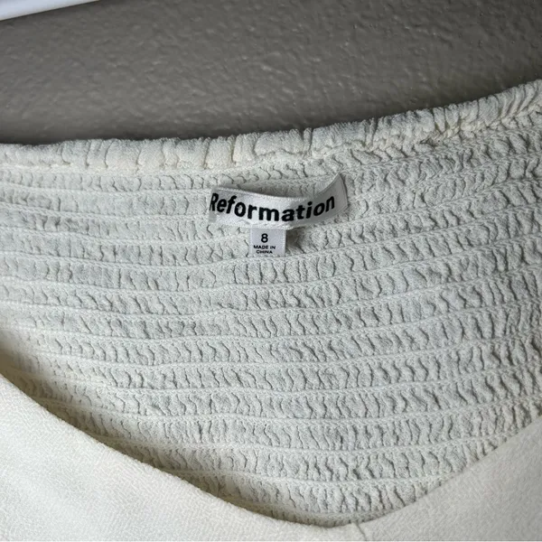 Reformation Laraine Ivory Off The Shoulder Cropped Blouse Women’s Size Medium 8 - Image 10
