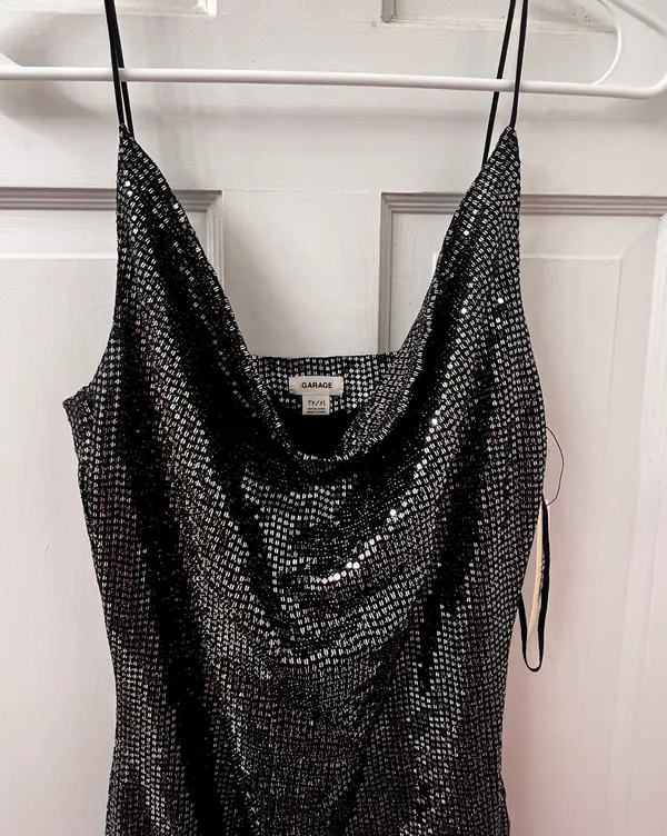 Garage Black Sequin Mini Dress - Image 3