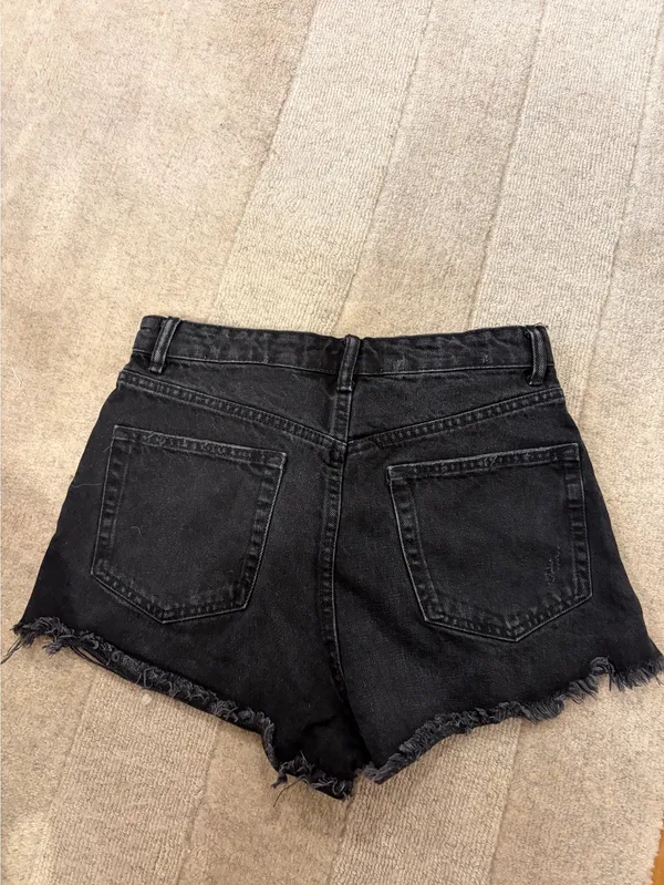 ZARA Black Jean Shorts Denim - Image 3