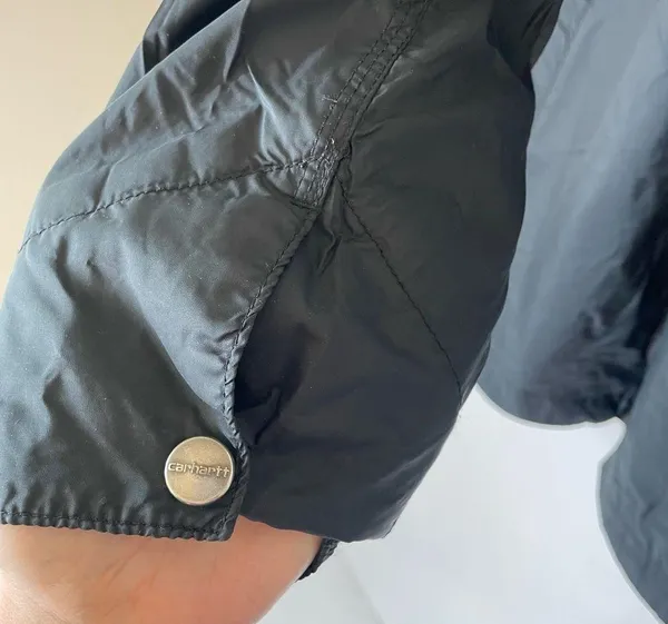 Carhartt Fleece Lined Hooded Full Zip Nylon Coat Black Size XL - Image 4