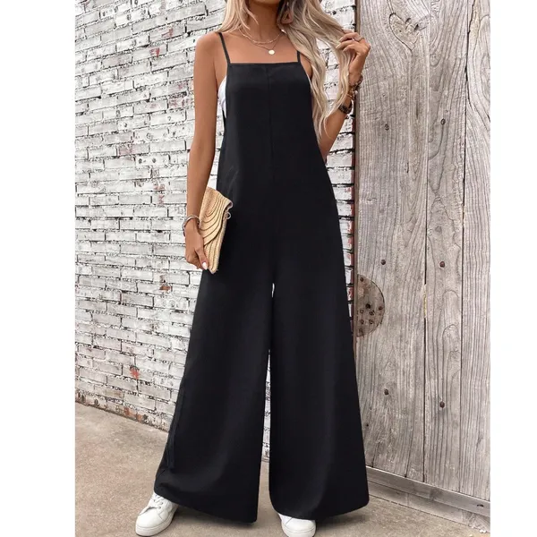 BellanBlue Black Wide-Leg Spaghetti Strap Jumpsuit XL - Image 3
