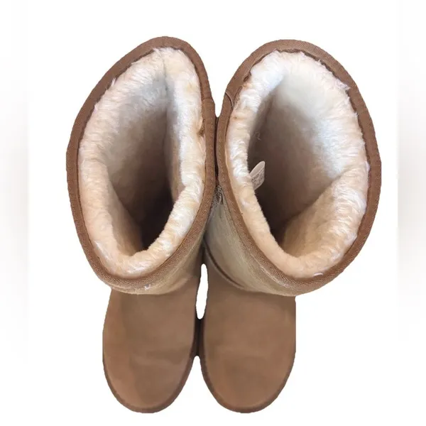 Ausland Women's Snow tall Boots Sz 5.5 US chestnut Fur Lined Winter Sheepskin - Image 8