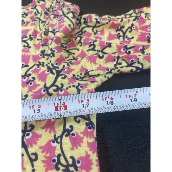 Lilly Pulitzer Cotton Slub Yellow Pink Short Bell Sleeve Top Summer Vacation L - Image 11