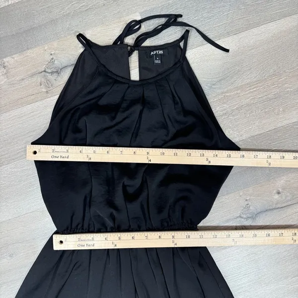 Apt. 9 High Low Halter Tie Neck Midi Maxi Dress Black Small Sleeveless Tencel‎ - Image 10