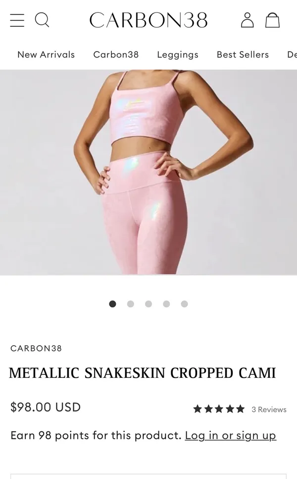 Carbon38 Metallic Snakeskin Cropped Cami Tank Top Sports Bra - Image 9