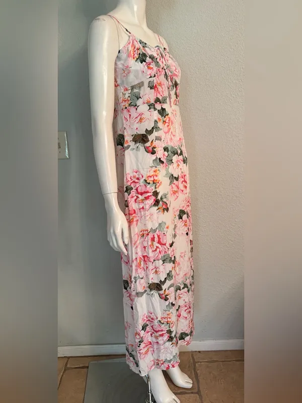 Favorite Daughter Floral Pink Spaghetti-Strap Maxi Dress Size 8🌸💗 - Image 4