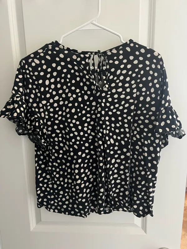 Who What Wear Polka Dot Ruffle Blouse - Image 2