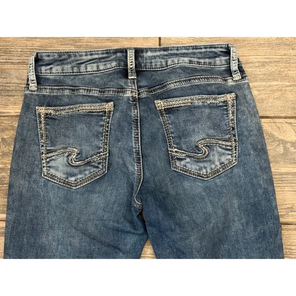 Silver Jeans Co Suki Slim Boot Medium Wash Distressed Jeans 29x33 HEMMED 27.5"‎ - Image 11
