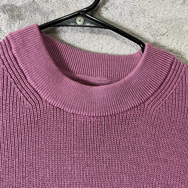 Lululemon Merino Wool Blend Ribbed Crewneck Sweater Purple 8‎ Cozy Chunky Knit - Image 6