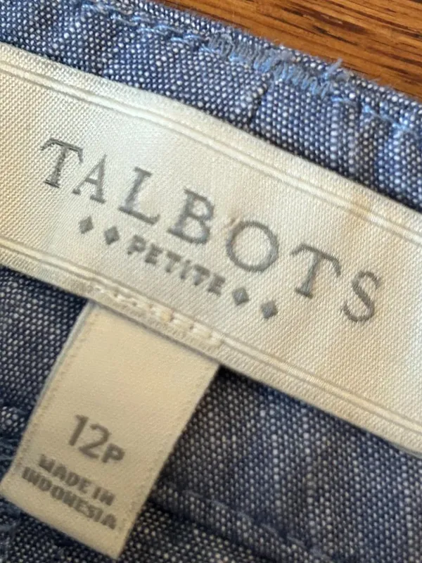 Talbots Chambray Casual Pants Trousers Size 12 Petite Preppy Minimalist Straight - Image 4