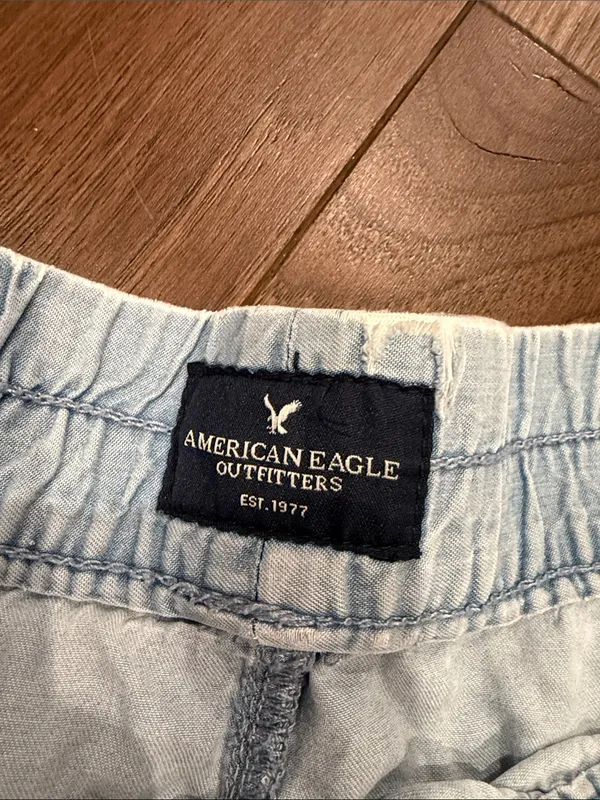 American Eagle Outfitters Light Blue Denim-Style Shorts Size Large - C27-184 - Image 2