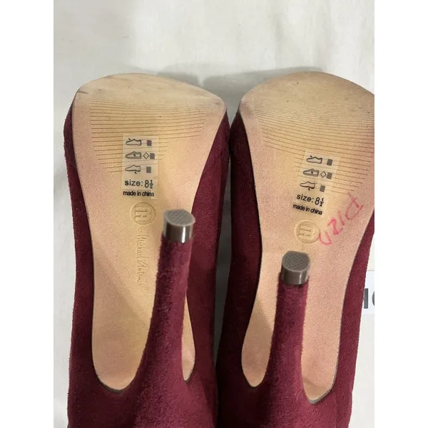 Womans M By Michael Antonio Maroon Pull On Platform Ankle Boots 8.5 - Image 7