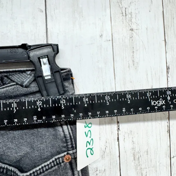 Zara Pants Women Size 2 Washed‎ Black High Rise Straight Denim Jeans Button Fly - Image 4