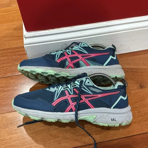 Asics Womens Gel Venture Blue Pink‎ Running Shoes Sneakers Size 10 - Image 3