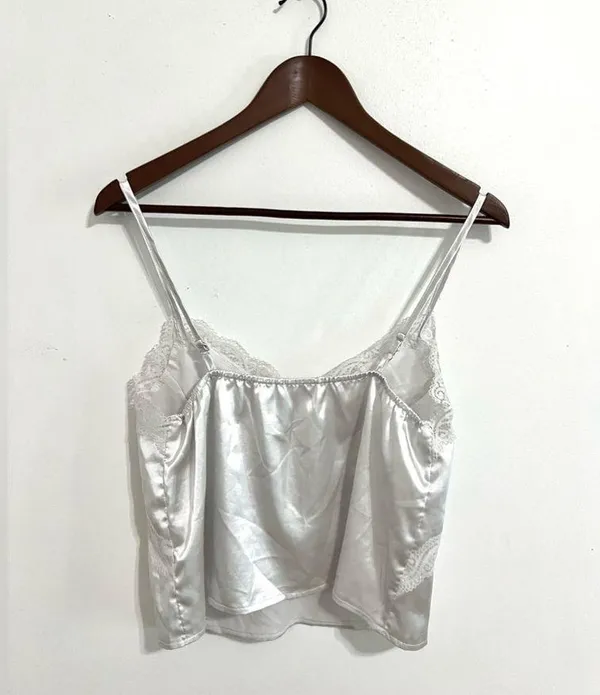 SheIn White Silk Pajama Set - Image 2