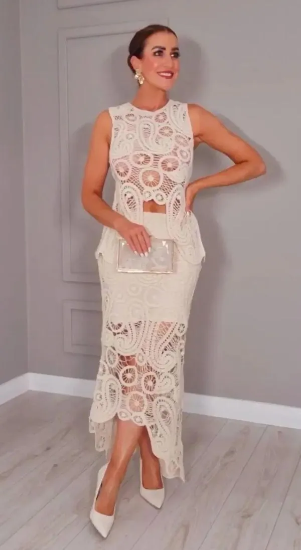 ZARA NWT White CROCHET ASYMMETRIC DRESS. Size small - Image 5