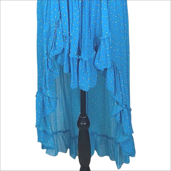 Karina Grimaldi Saralyn Sleeveless High Low Dress on Blue Floral Size XS - Image 5