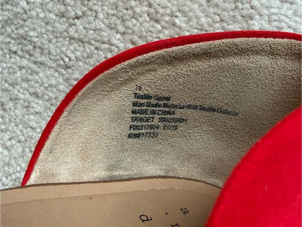 A New Day Red Faux Suede d’Orsay Flats Women’s Size‎ 11 - Image 12