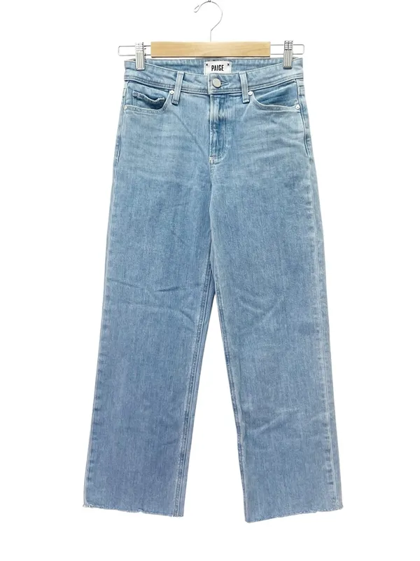 PAIGE Nellie Culotte Jeans Size 24 Harmonic Wide Leg Crop Mid Rise Light Wash - Image 2