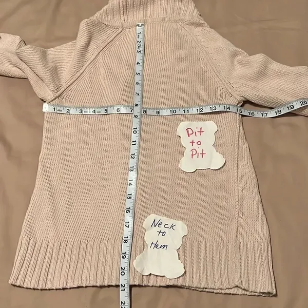 J Crew size XS cream long sleeve angled zip front floppy collar cardigan GUC - Image 6