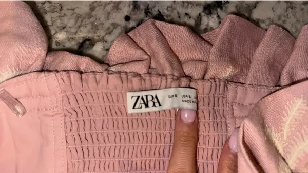 ZARA Crop Top Pink Floral - Image 3