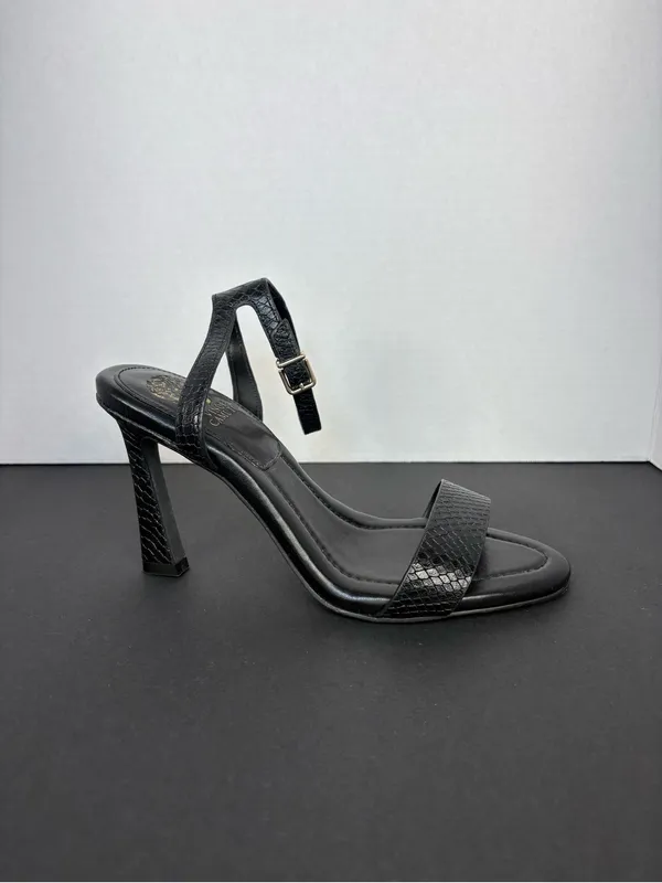 Black Heels Strappy High Heel Textured Sandals Vince Camuto - Image 10