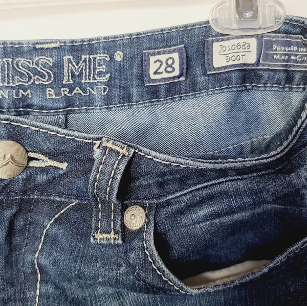 Miss Me boot cut jeans denim pants blue size 28 - Image 9