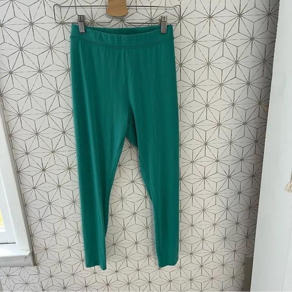 Alo Yoga Blissful Ribbed High Waist Legging Ocean Mist 7/8 - Image 5