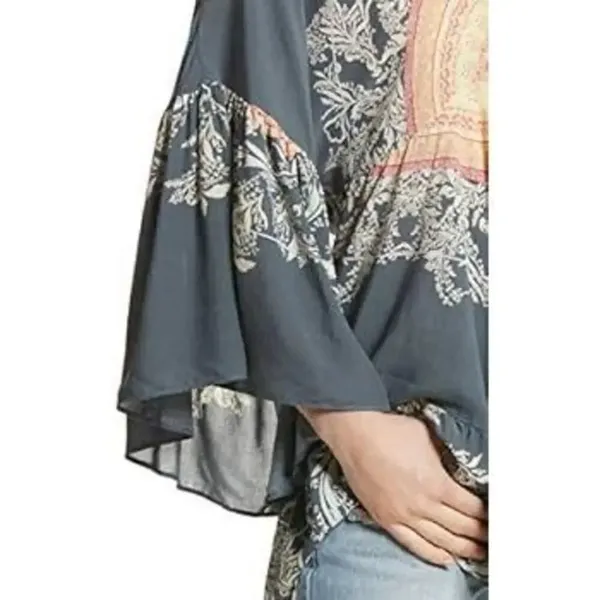 ✨Free People Sunset Dreams Printed Bell-Sleeve Sz Medium Tunic✨ - Image 4